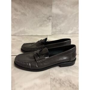 Mango Women’s Gathered Bovine Leather Moccasin Gray Size 7.5 EUR 38 New